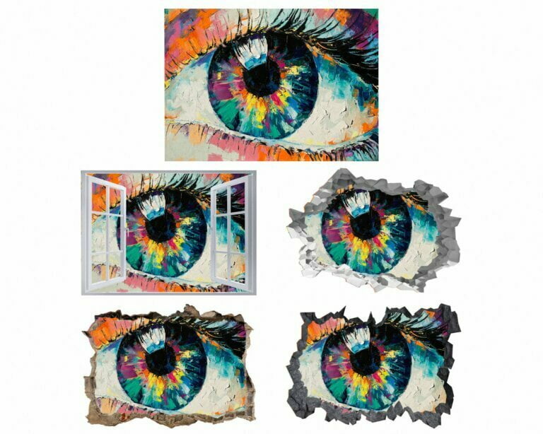 Abstract Eye - Self Adhesive Wall Sticker, Abstract Wall Décor, Bedroom Wall Decal, Vinyl Sticker, Art Print, Room Décor