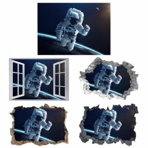 Astronaut Wall Art - Galaxy Wall Sticker - Ideal for Living Room and Bedroom Wall Decor - Easy to Apply and Remove