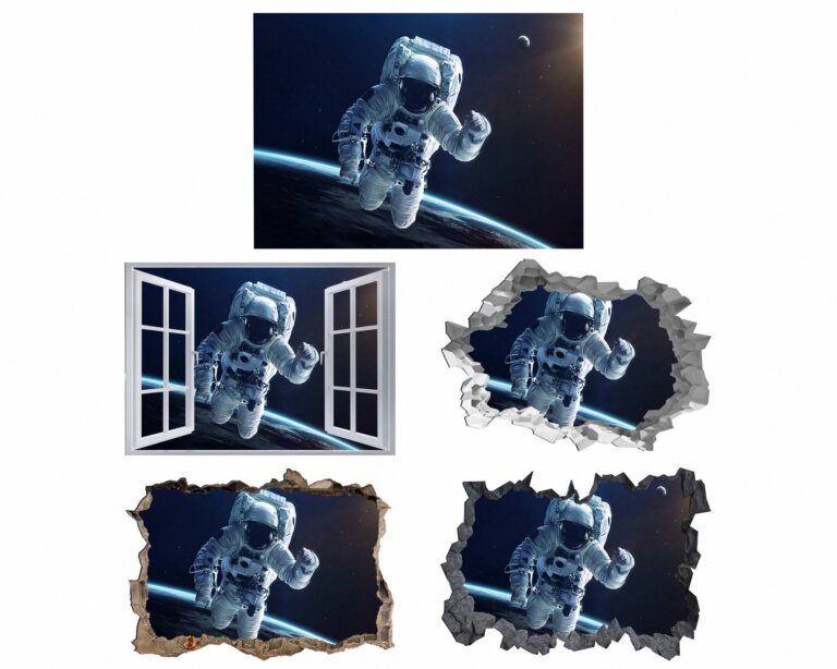 Astronaut Wall Art - Galaxy Wall Sticker - Ideal for Living Room and Bedroom Wall Decor - Easy to Apply and Remove