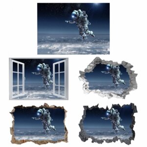 Astronauts Wall Decal - Space Wall Décor - Easy to Apply and Remove - Ideal for Room Décor