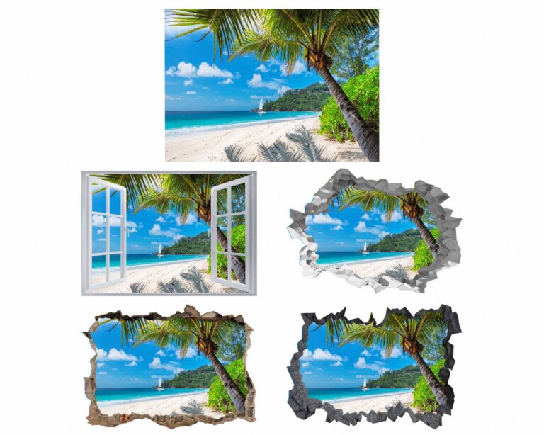 Wall Sticker Beach - Peel and Stick Wall Decal, Vinyl Wall Decal ,Nature Wall Sticker, Wall Decor for Bedroom, Easy To apply, Wall Decor, Living Room Wall Sticke