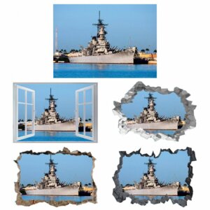 Battleship Wall Decal - Self-Adhesive Vinyl Sticker - Ideal for Room Décor - Easy to Apply and Remove