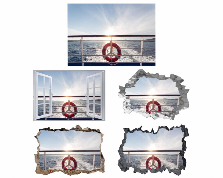 Ship Wall Art - Self-Adhesive Vinyl Sticker - Ideal for Room Décor - Easy to Apply and Remove
