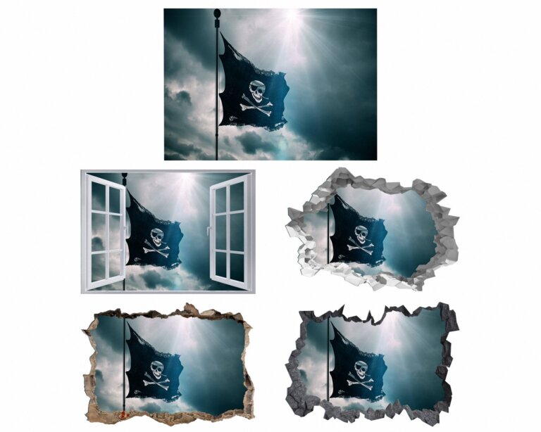 Pirate Wall Sticker - Self-Adhesive Vinyl Decal - Ideal for Room Décor - Easy to Apply and Remove