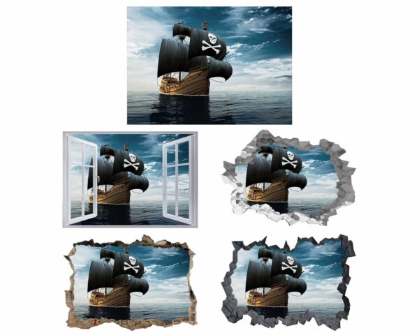 Pirate Wall Decal - Self-Adhesive Vinyl Decal - Ideal for Room Décor - Easy to Apply and Remove