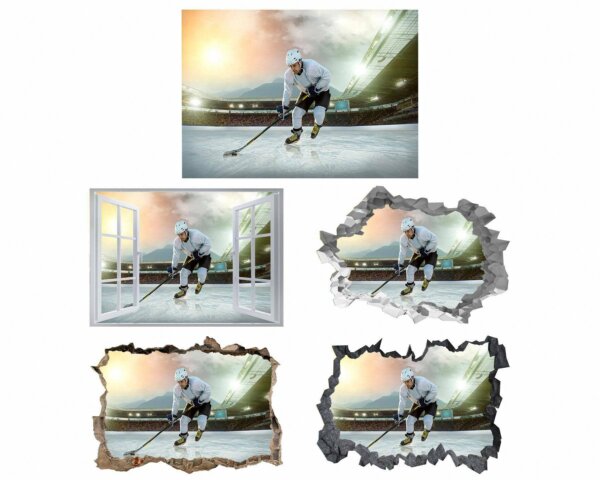 Hockey Wall Art - Sport Theme Wall Decor, Living Room Wall Art, Wall Decal Sports, Digital print, Removable Wall Sticker