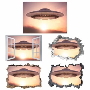 UFO Wall Decal - Galaxy Home Décor - Elevate Your Bedroom with This Easy-to-Apply and Remove Wall Sticker