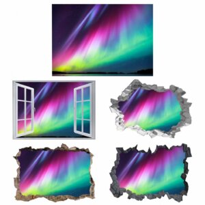 Night Sky Wall Decal - Peel and Stick Wall Decal, Aurora Borealis Wall Art, Vinyl Wall Decal, Wall Decor for Bedroom, Easy To apply, Wall Decor, Living Room Wall Sticker