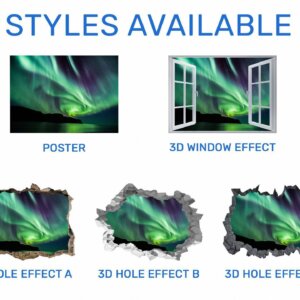 Sky Wall Sticker - Peel and Stick Wall Decal, Aurora Borealis Wall Art, Vinyl Wall Decal, Wall Decor for Bedroom, Easy To apply, Wall Decor, Living Room Wall Sticker