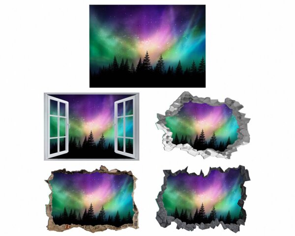 Aurora Borealis Wall Art - Peel and Stick Wall Decal, Nature Wall Sticker, Vinyl Wall Decal, Wall Decor for Bedroom, Easy To apply, Wall Decor, Living Room Wall Sticker