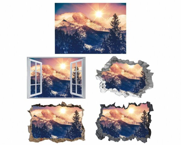 Mountain Wall Sticker - Self Adhesive Wall Sticker, Vinyl Wall Decal ,Nature Wall Decal, Wall Decor for Bedroom, Easy To apply, Wall Decor, Living Room Wall Sticker