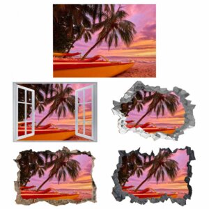 Beach Wall Art - Self Adhesive Wall Sticker, Vinyl Wall Decal ,Beach Wall Sticker, Wall Decor for Bedroom, Easy To apply, Wall Decor, Living Room Wall Sticker