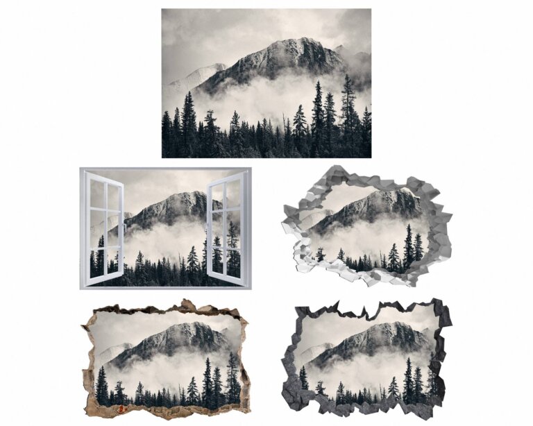 Mountain Wall Sticker - Peel and Stick Wall Decal, Vinyl Print ,Nature Wall Decal, Wall Decor for Bedroom, Easy To apply, Wall Decor, Living Room Wall Sticker
