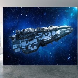 Self-Adhesive Wallpaper of a Space Cruiser in Children's Room