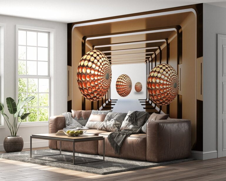 3D design wallpaper for living room