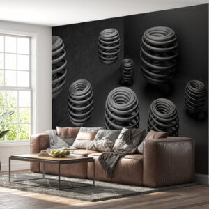 Abstract 3D effect in black and white wallpaper