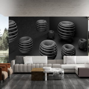 Peel and stick black & white wallpaper roll