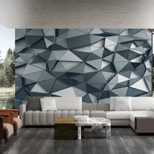 Self-adhesive silver wallpaper with metal effect