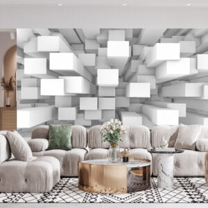 Waterproof wallpaper with dynamic 3D blocks