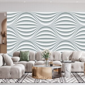 Self-adhesive wallpaper with serene wave motion in 3D