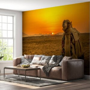 Self-adhesive camel wall paper roll