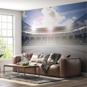 Dynamic race track design on wall mural