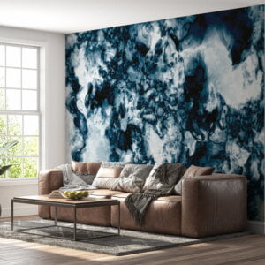 Living room adorned with a contemporary splash effect