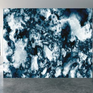 Dynamic blue and white splash effect wall mural