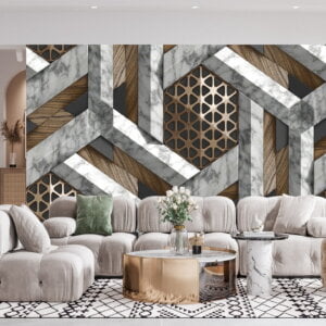 Self-adhesive wallpaper showcasing modern design in rich tones