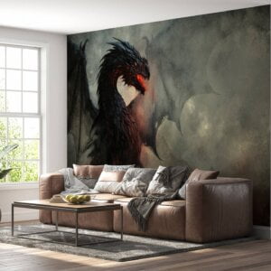 Wallpaper showcasing the majestic flight of an infernal dragon.