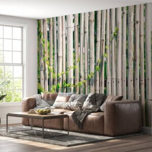 Rolled-up waterproof bamboo living room wallpaper.