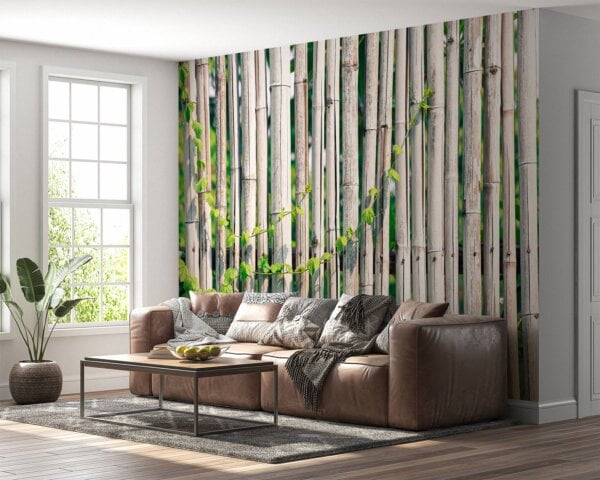 Rolled-up waterproof bamboo living room wallpaper.