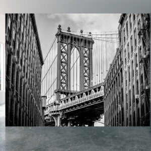 Manhattan Bridge mural perfect for modern-themed living rooms and home offices