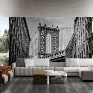 Self-adhesive mural showcasing the grandeur of New York City's bridge
