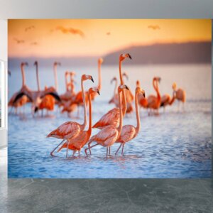 Peel and stick Flamingo Wall Mural roll