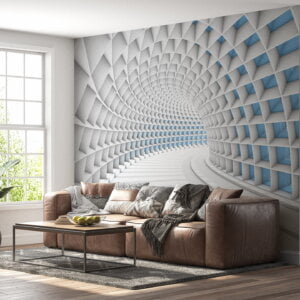 Wall mural showcasing a mesmerizing 3D tunnel effect