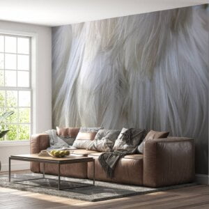 Close-up of detailed Feathers Wall Art design